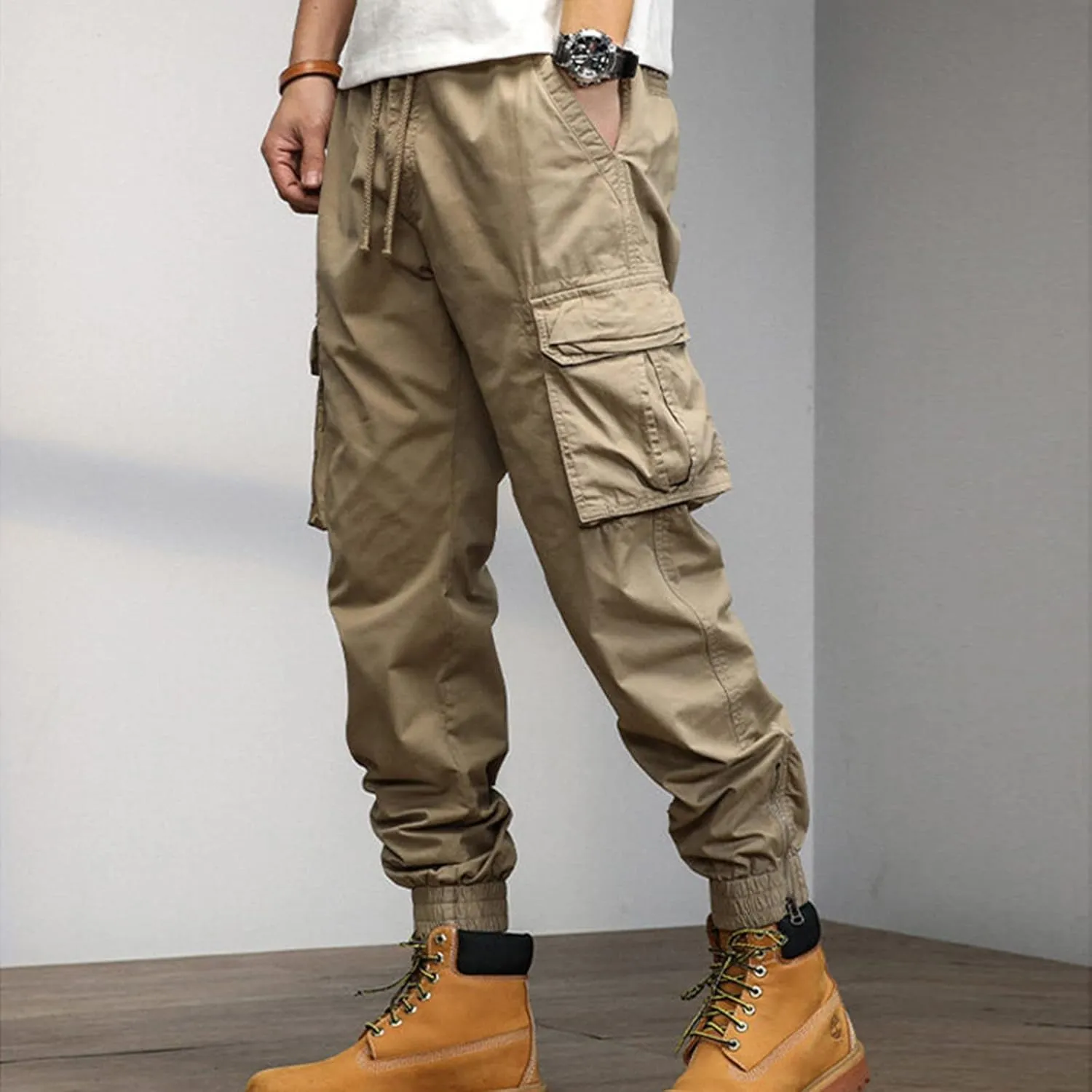 FZVYD Mens Dress Slacks Men's Relaxed Fit Causal Work Streetwear Baggy Joggers Drawstring Sweatpants with Pockets 2023