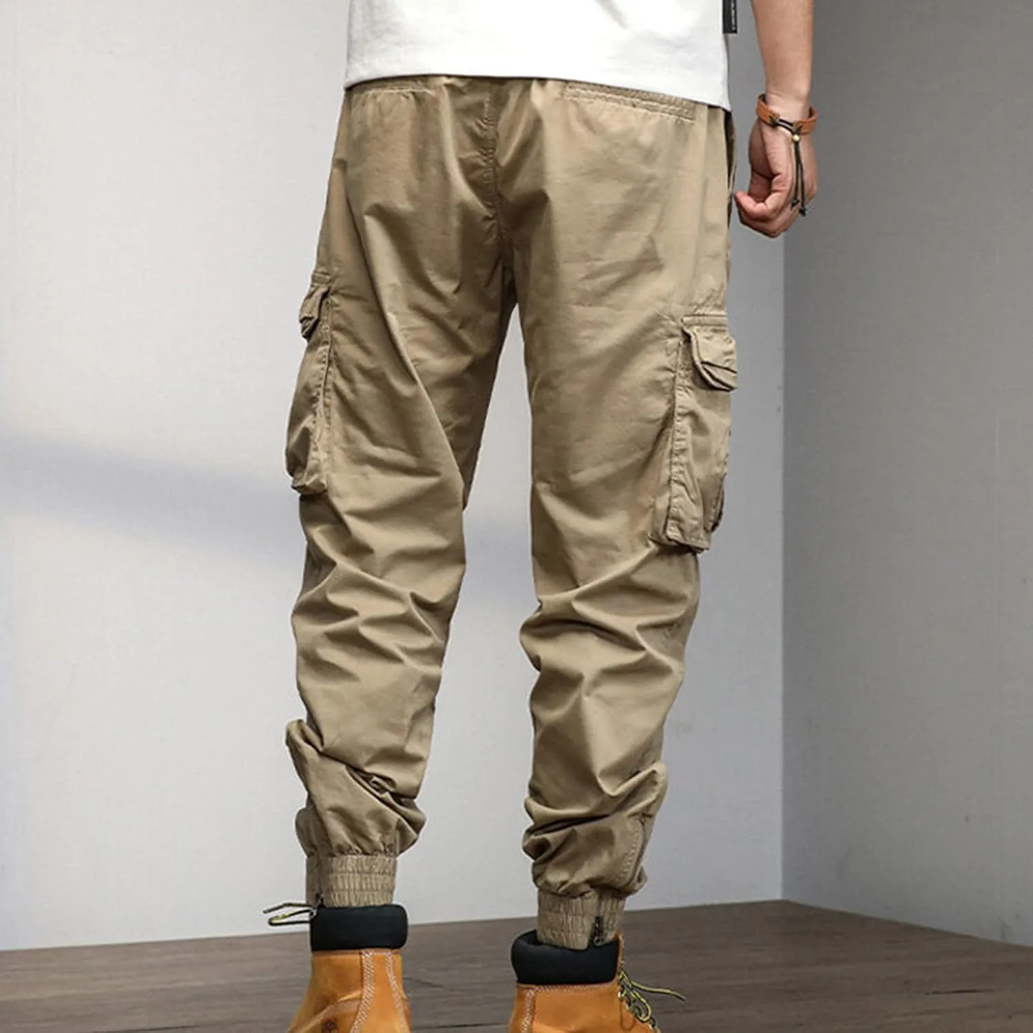 FZVYD Mens Dress Slacks Men's Relaxed Fit Causal Work Streetwear Baggy Joggers Drawstring Sweatpants with Pockets 2023