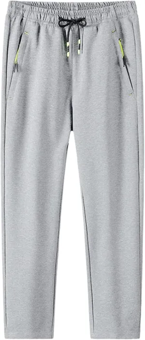 FZVYD Mens Pants Casual Mens Casual Elastic Drawstring Cargo Pants Lightweight Relaxed Fit Cotton Workout Sweatpants 2023