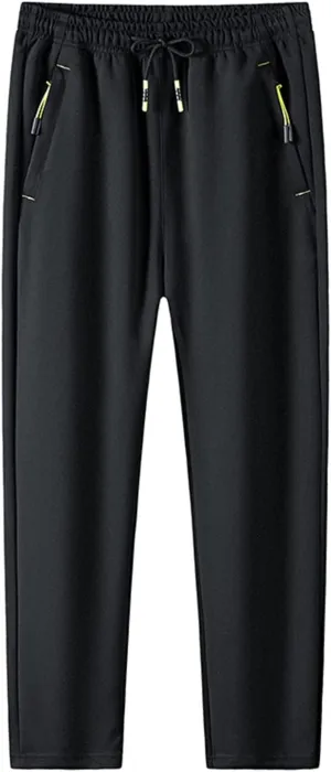 FZVYD Mens Pants Casual Mens Casual Elastic Drawstring Cargo Pants Lightweight Relaxed Fit Cotton Workout Sweatpants 2023