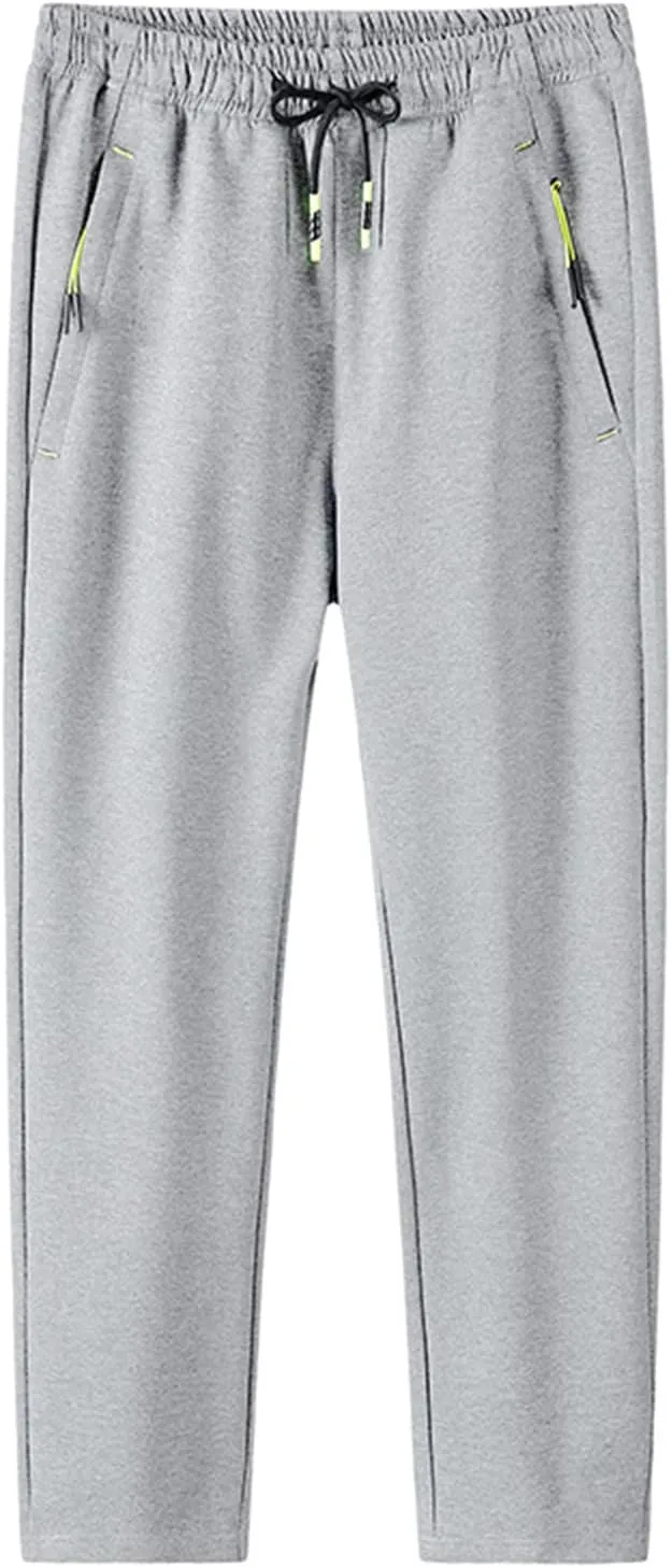FZVYD Mens Pants Casual Mens Casual Elastic Drawstring Cargo Pants Lightweight Relaxed Fit Cotton Workout Sweatpants 2023