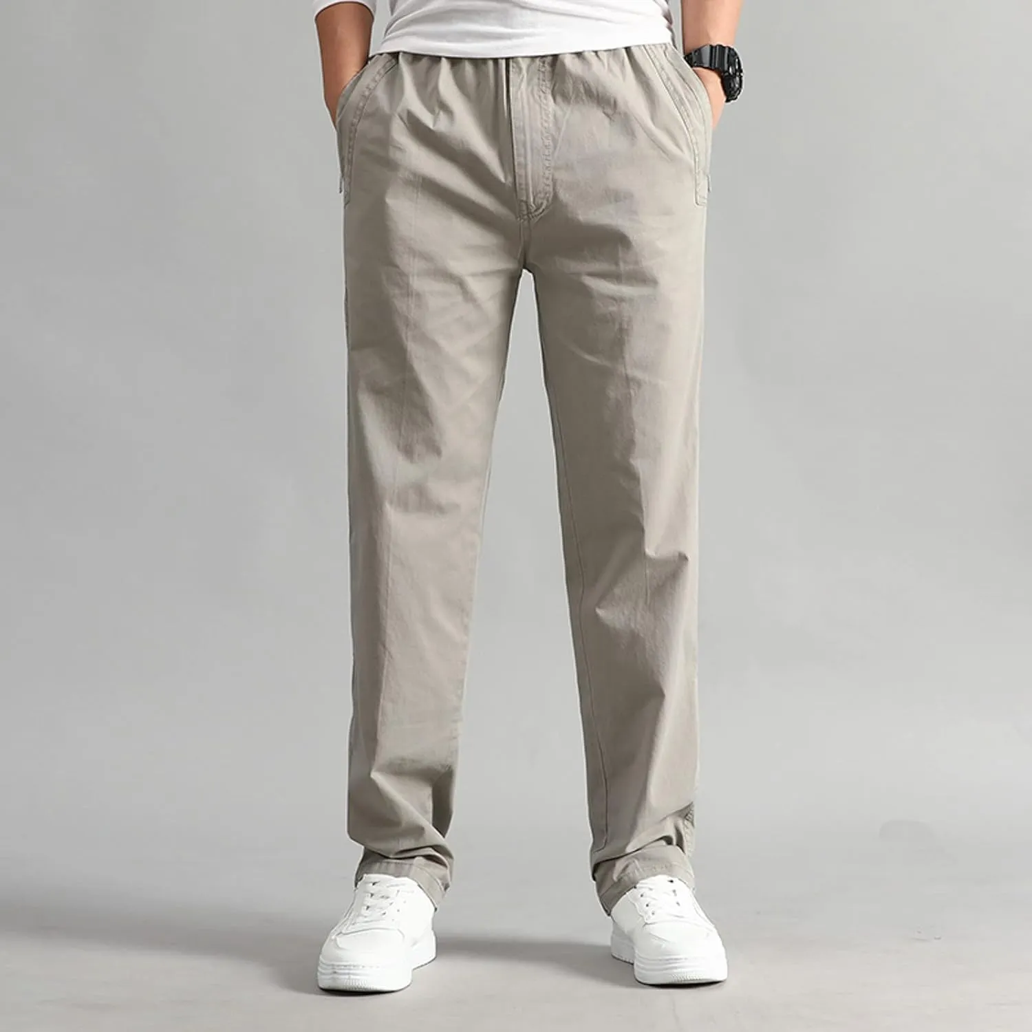 FZVYD Men's Pants Men's Relaxed Fit Causal Work Streetwear Baggy Joggers Drawstring Sweatpants with Pockets 2023