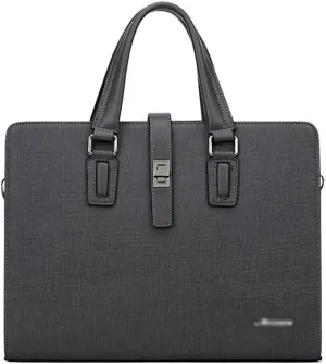 Genuine Leather Handbag Cross Section Business Briefcase Shoulder Crossbody Bag Fashion Computer Men's Bag(E)