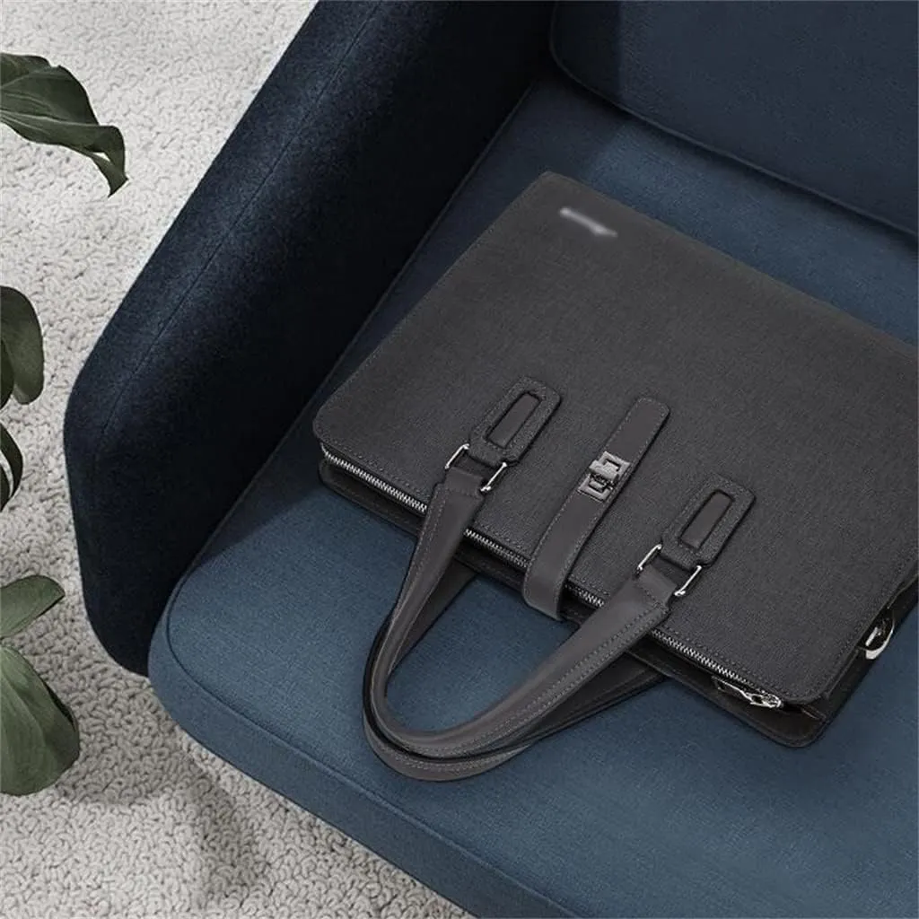Genuine Leather Handbag Cross Section Business Briefcase Shoulder Crossbody Bag Fashion Computer Men's Bag(E)