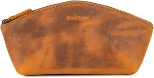 Genuine Leather Versatile Gondola Style Handbag - Cosmetic, Toiletry, Makeup, Shaving Organizer Bag - Dopp Kits - Unisex