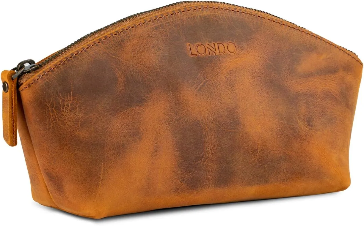 Genuine Leather Versatile Gondola Style Handbag - Cosmetic, Toiletry, Makeup, Shaving Organizer Bag - Dopp Kits - Unisex