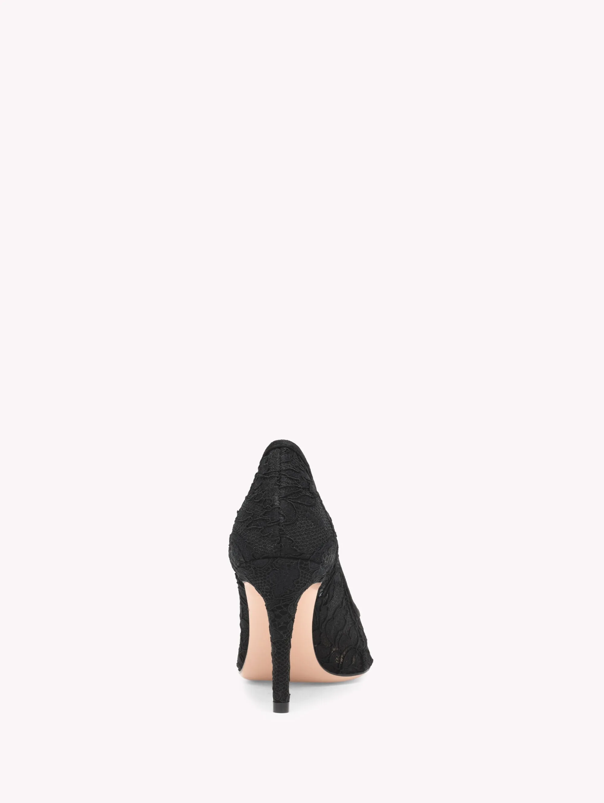 GIANVITO ROSSI CLAUDIA LACE PUMP 8.5CM BLACK