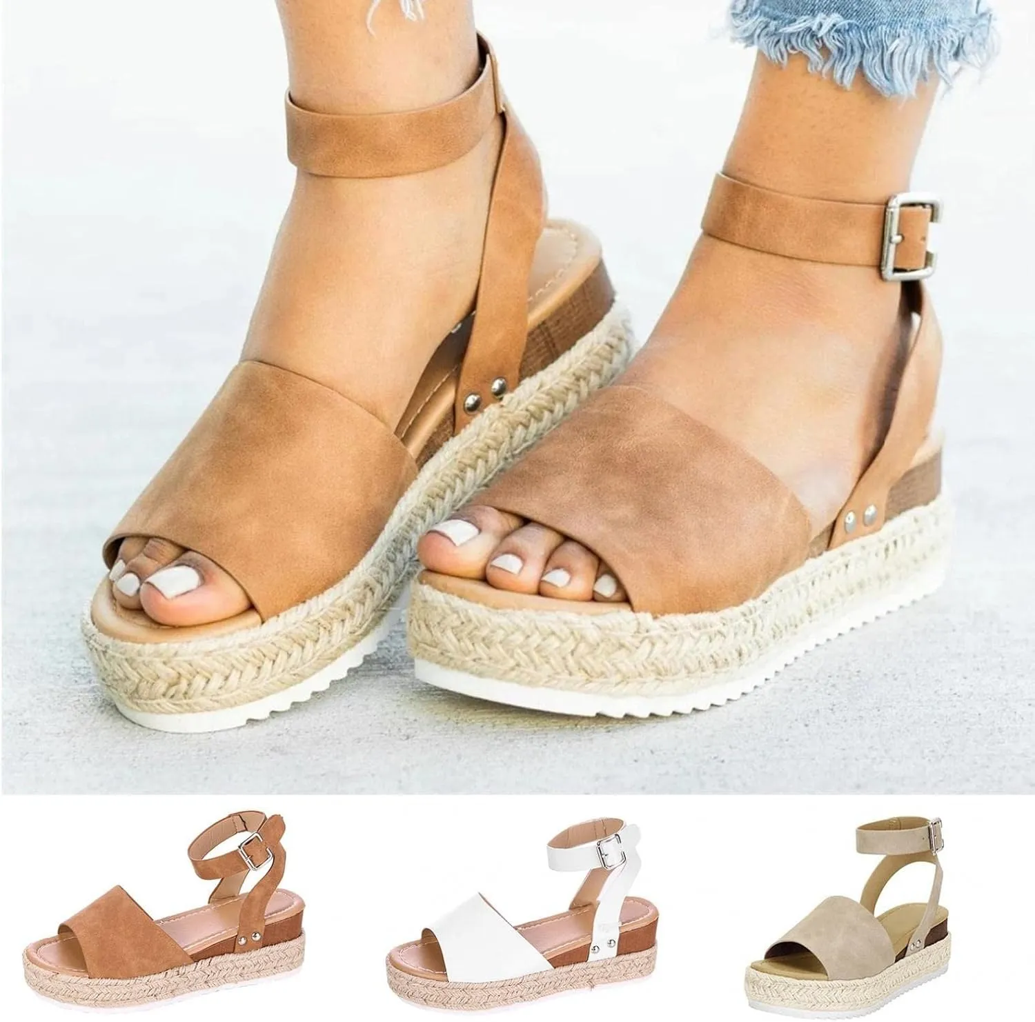 Gibobby Womens Sandals,Womens Summer Crystal Open Toe Flip Flops Shoes Flat Strappy Sandals Comfort Ladies Sandals