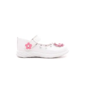 Girls White Casual Pumps KD0490