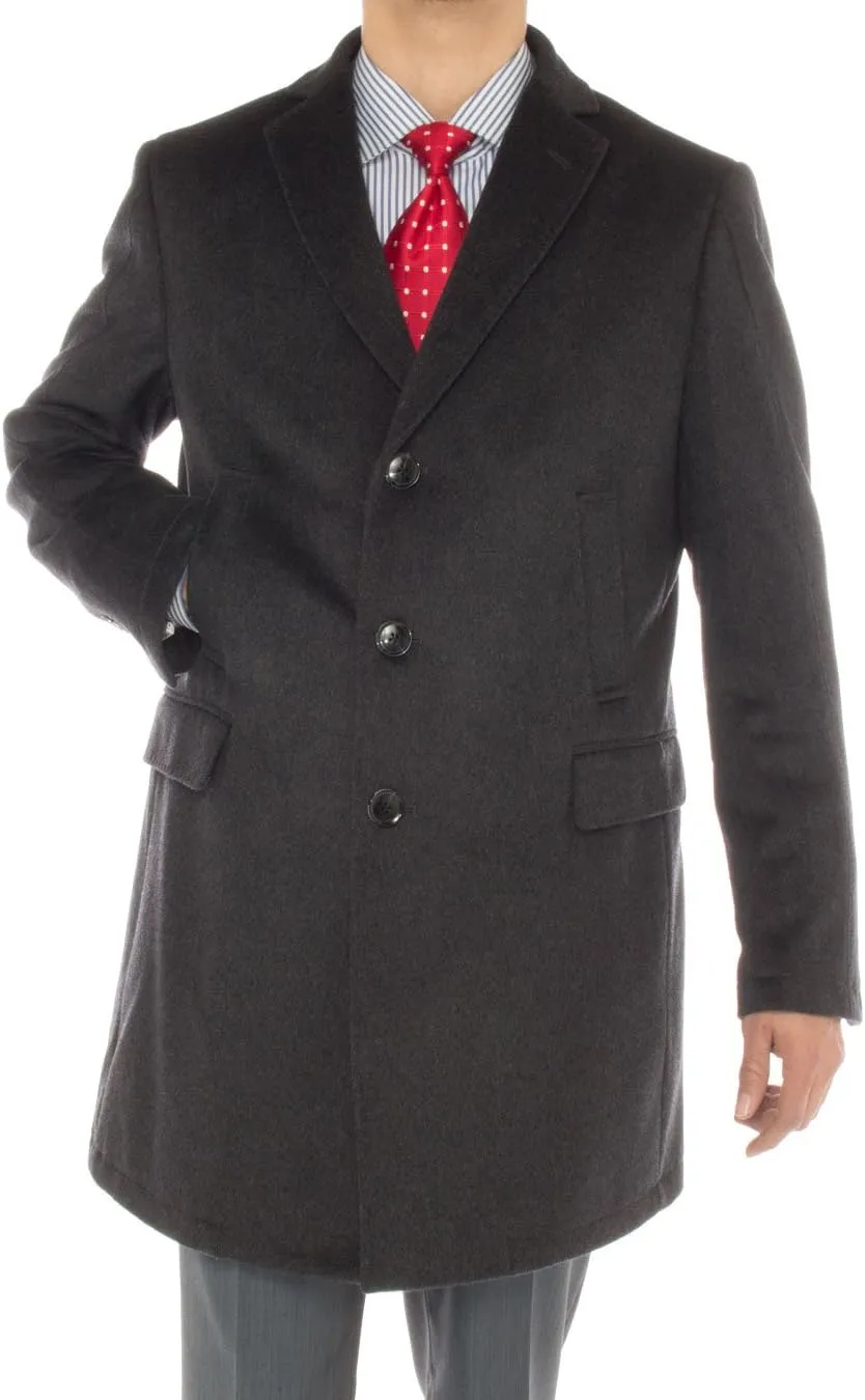 GN Luciano Italian Men's Cashmere Trench Coat Modern Topcoat Overcoat