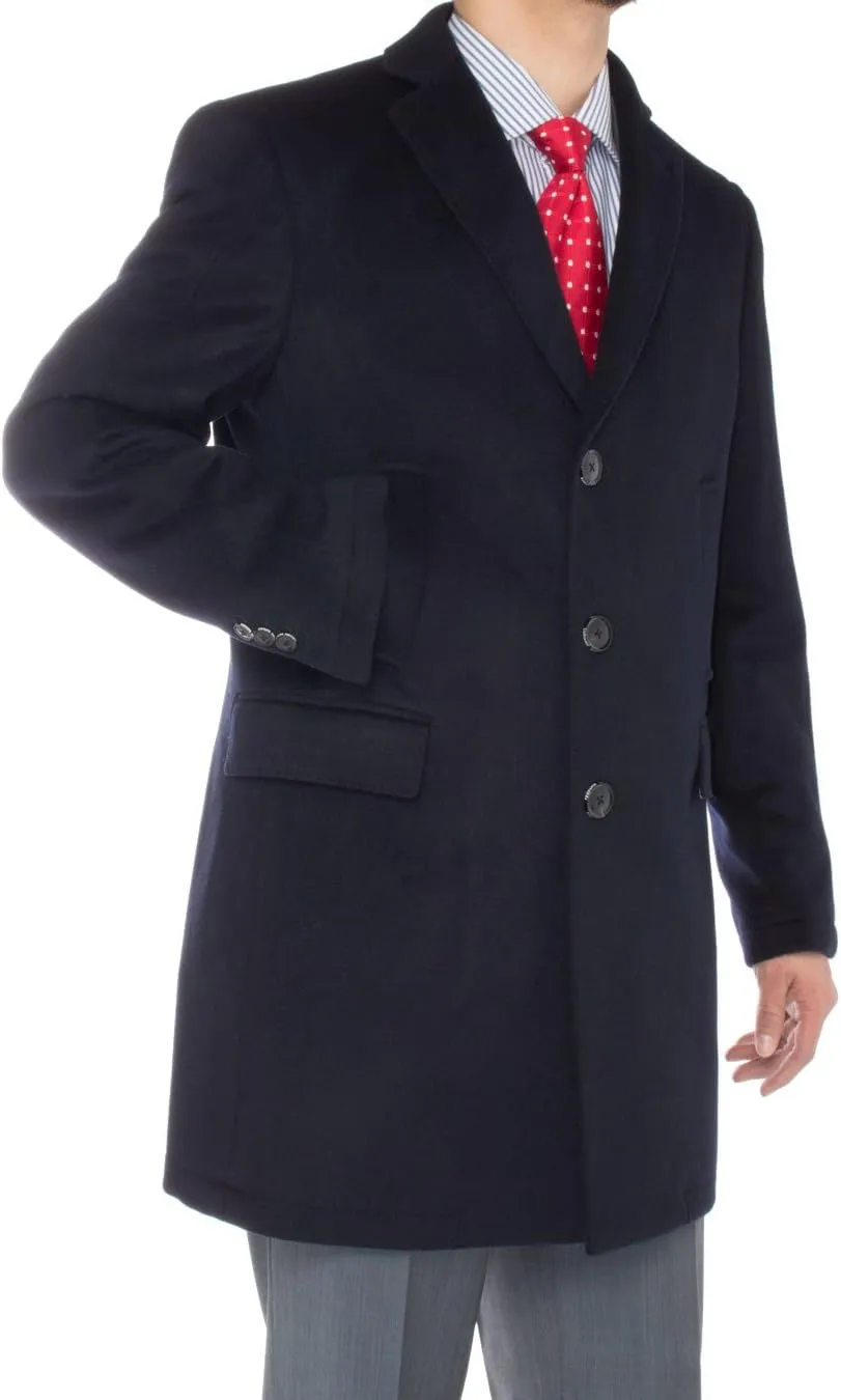 GN Luciano Italian Men's Cashmere Trench Coat Modern Topcoat Overcoat