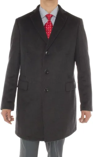 GN Luciano Italian Men's Cashmere Trench Coat Modern Topcoat Overcoat
