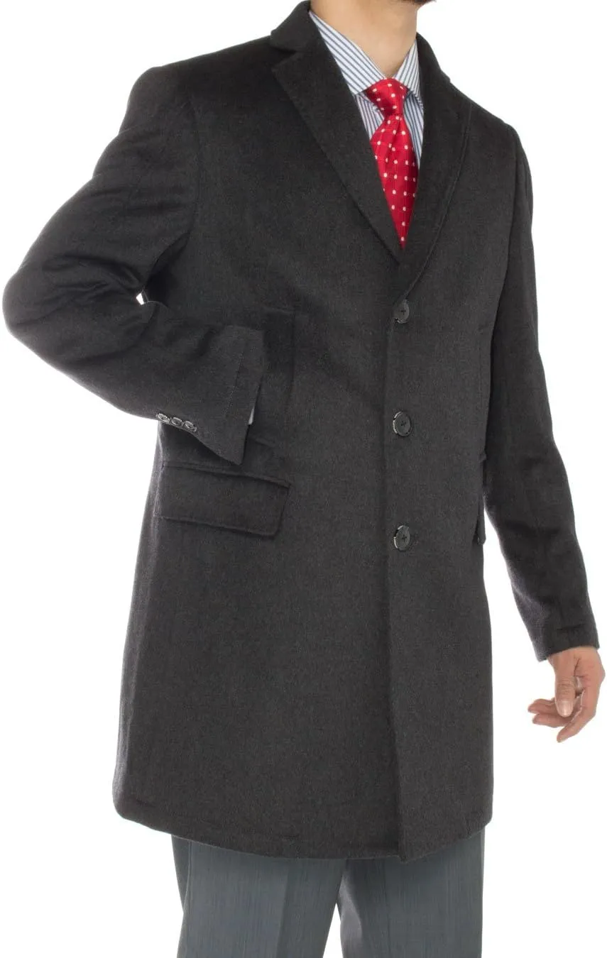 GN Luciano Italian Men's Cashmere Trench Coat Modern Topcoat Overcoat