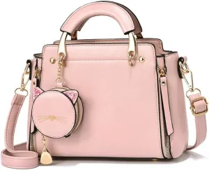 Handbags Fashionable Top Handle Handbags with Coin Purse for Women - PU Leather Satchel Shoulder Tote Bags