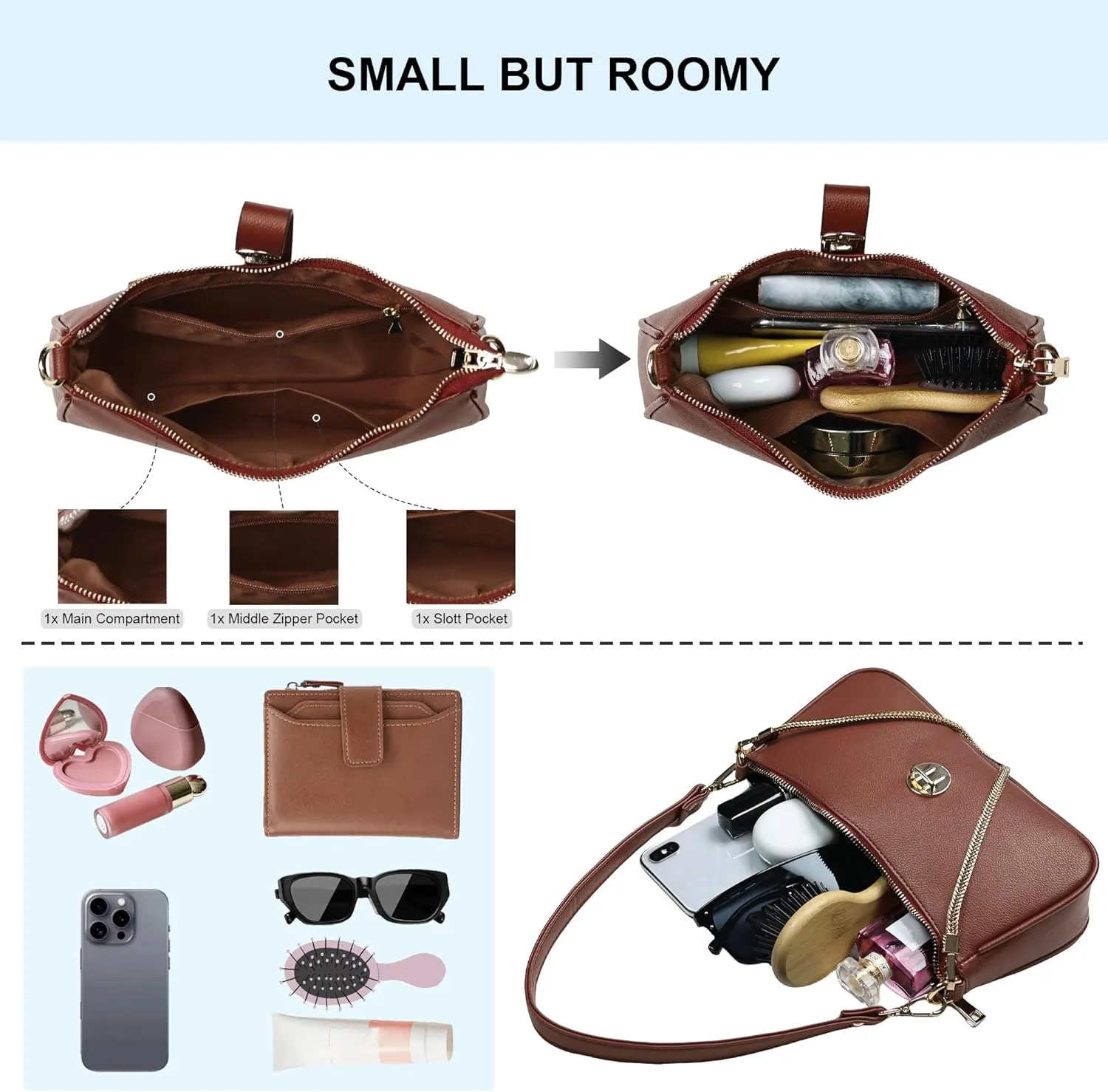 Handbags for Women Vegan Leather Women's Underarm Bag Shoulder Bag for Women Retro Clutch Hobo Purse