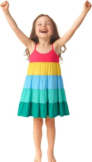 HILEELANG Toddler Girl Easter Dress Summer Cotton Casual Sleeveless Playwear Beach Sundress
