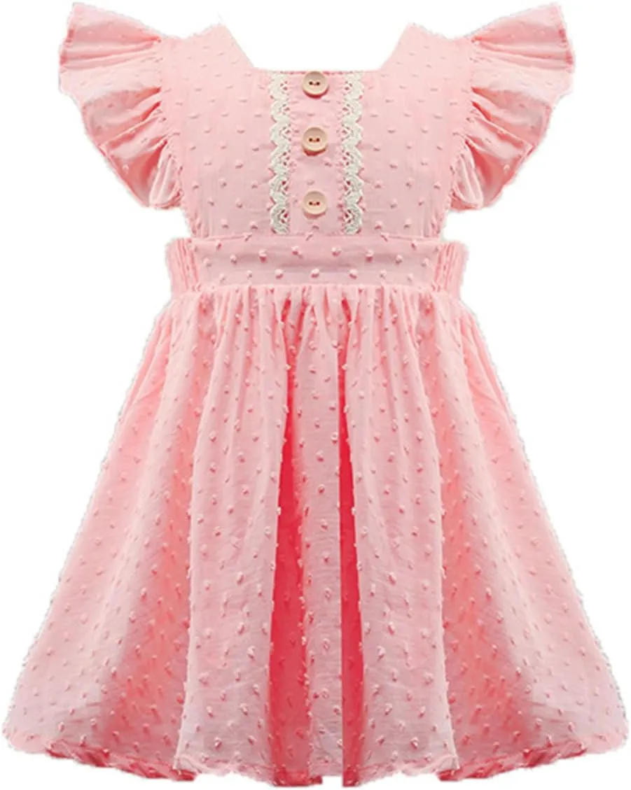 HILEELANG Toddler Girl Easter Dress Summer Cotton Casual Sleeveless Playwear Beach Sundress