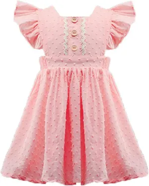 HILEELANG Toddler Girl Easter Dress Summer Cotton Casual Sleeveless Playwear Beach Sundress