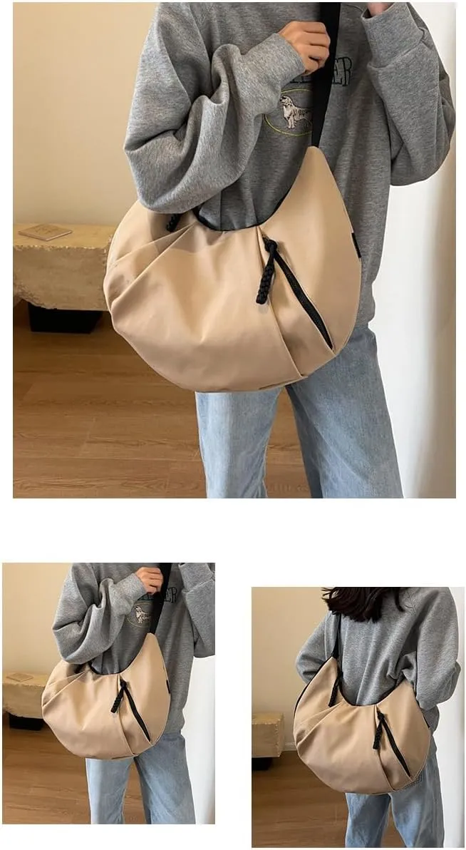 Hobo Crossbody Bag for Women, Work Tote Bags Large Capacity, Womens Shoulder Handbags, Small Gym Bags (Black)