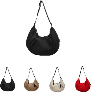 Hobo Crossbody Bag for Women, Work Tote Bags Large Capacity, Womens Shoulder Handbags, Small Gym Bags (Black)