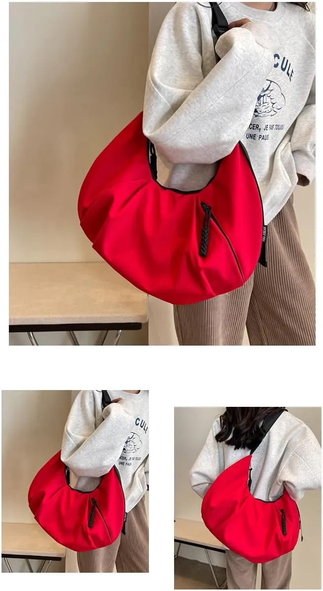 Hobo Crossbody Bag for Women, Work Tote Bags Large Capacity, Womens Shoulder Handbags, Small Gym Bags (Black)