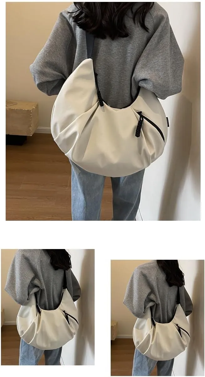 Hobo Crossbody Bag for Women, Work Tote Bags Large Capacity, Womens Shoulder Handbags, Small Gym Bags (Black)