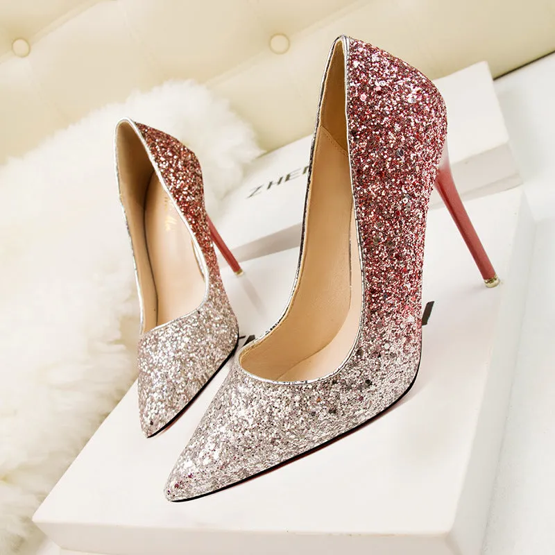 Hosta Shinning Sequins Stiletto Pumps