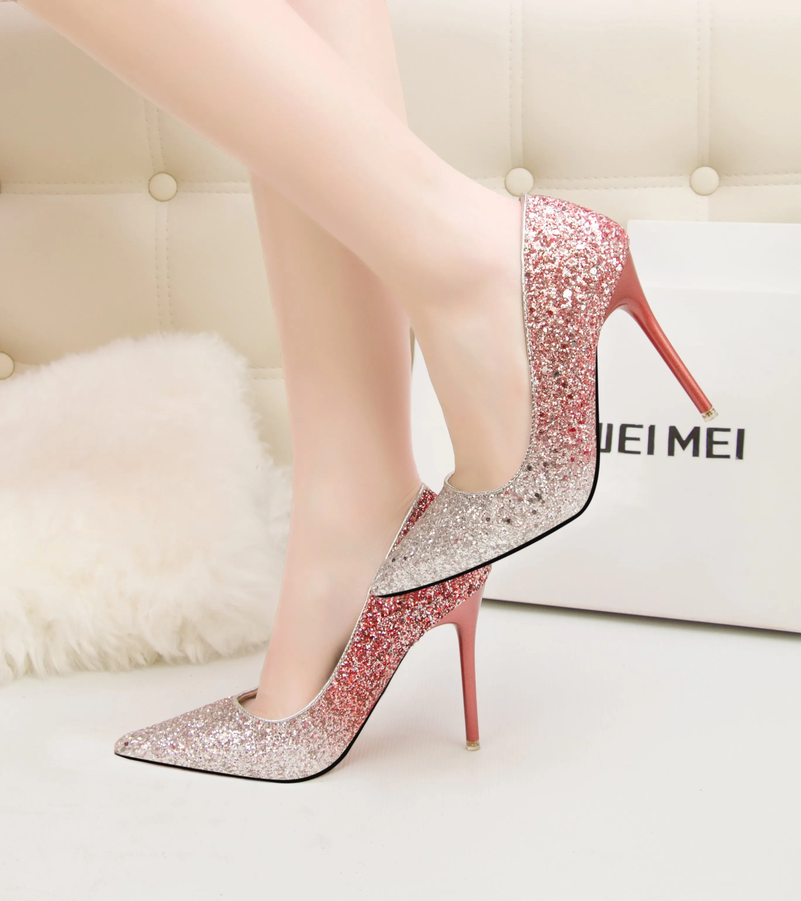 Hosta Shinning Sequins Stiletto Pumps