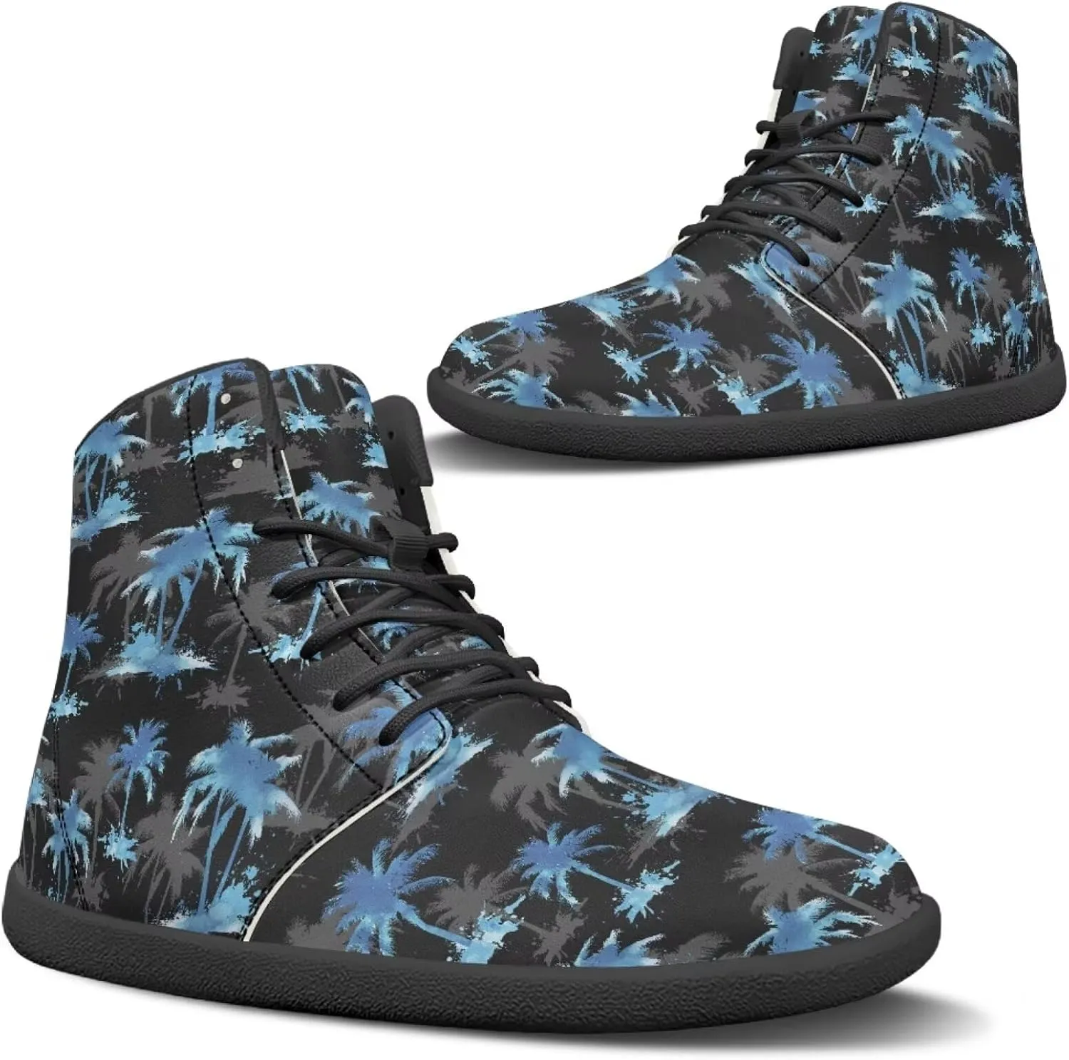 Howilath Hawaiian Coconut Tree High Top Shoes Minimalist Shoes Men Waterproof Running Cross Training Shoe