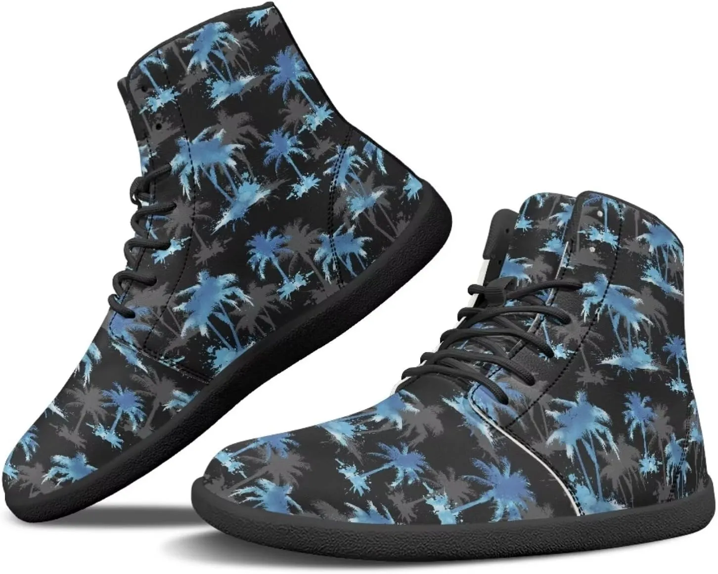 Howilath Hawaiian Coconut Tree High Top Shoes Minimalist Shoes Men Waterproof Running Cross Training Shoe