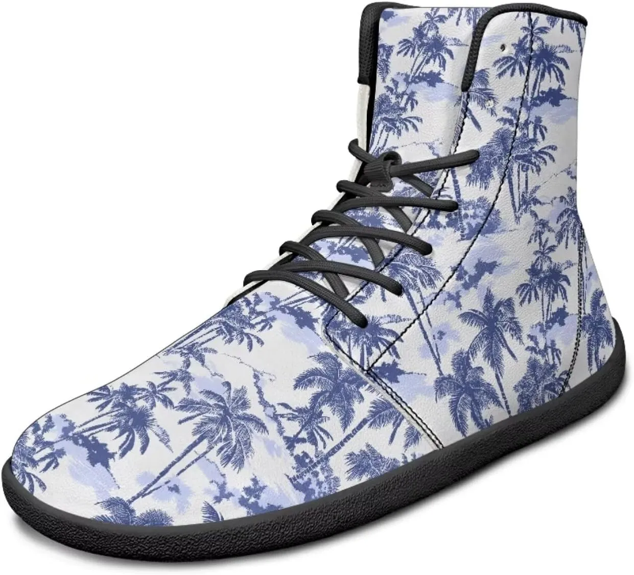 Howilath Hawaiian Coconut Tree High Top Shoes Minimalist Shoes Men Waterproof Running Cross Training Shoe