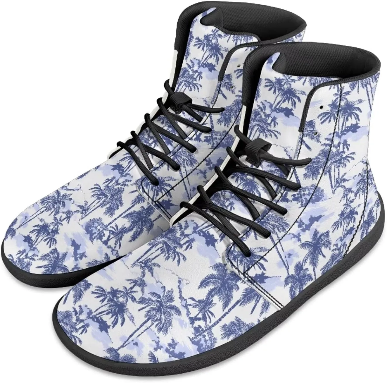 Howilath Hawaiian Coconut Tree High Top Shoes Minimalist Shoes Men Waterproof Running Cross Training Shoe