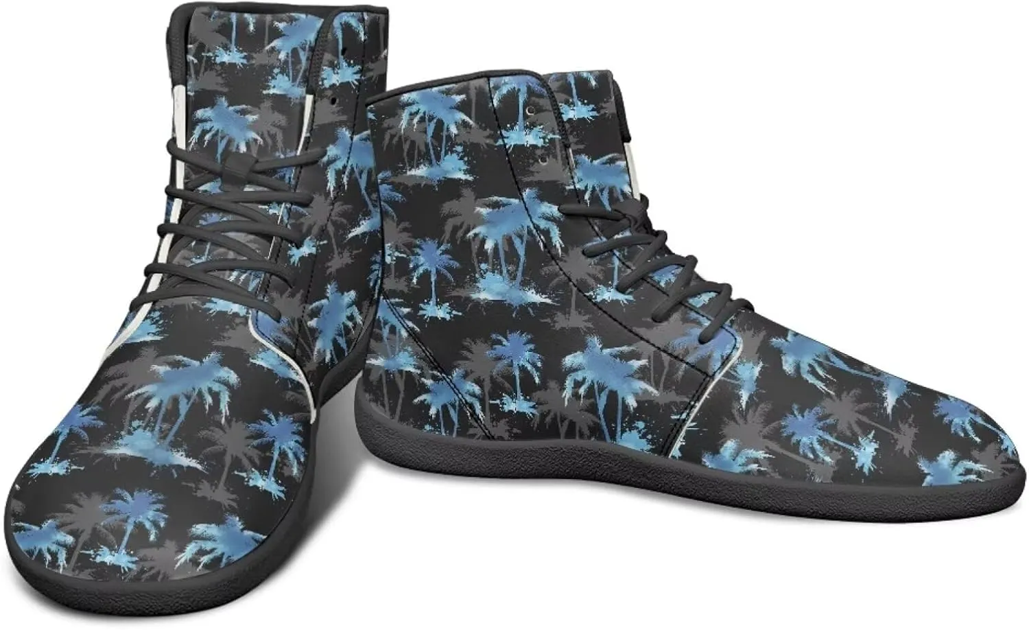 Howilath Hawaiian Coconut Tree High Top Shoes Minimalist Shoes Men Waterproof Running Cross Training Shoe
