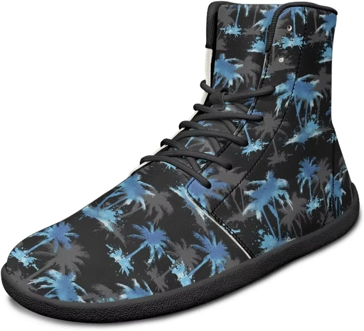 Howilath Hawaiian Coconut Tree High Top Shoes Minimalist Shoes Men Waterproof Running Cross Training Shoe