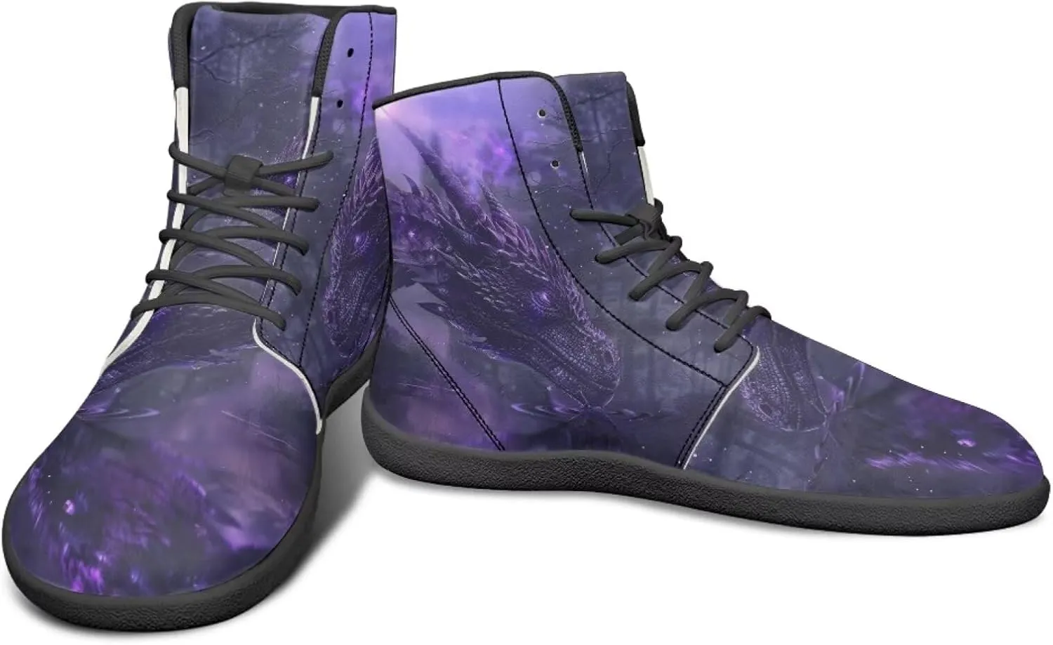 Howilath Horse Print High Top Sneakers for Men Wide Toe Barefoot Shoes Zero Drop Running Cross Training Shoe