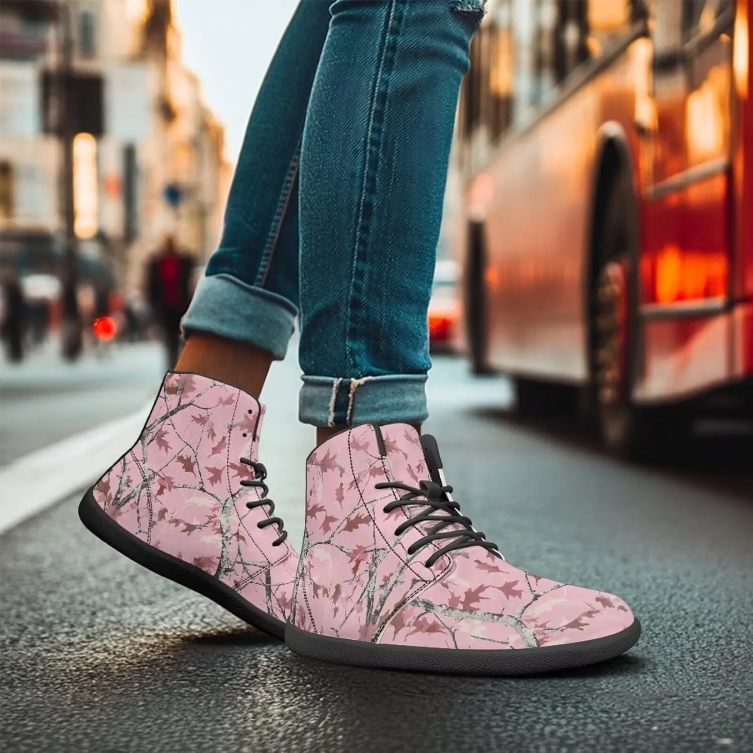 Howilath Marble Print High Top Sneakers for Men Wide Toe Barefoot Shoes Waterproof Running Cross Training Shoe