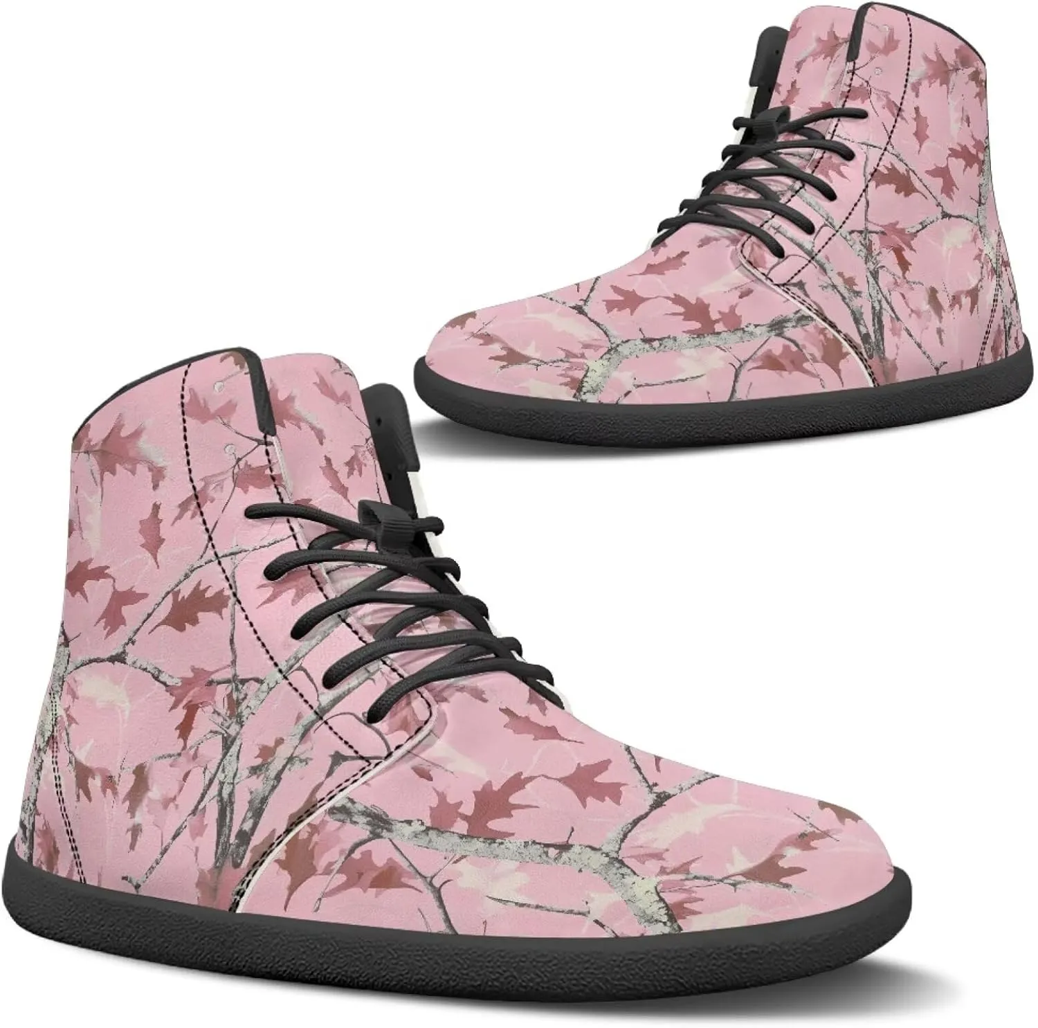 Howilath Marble Print High Top Sneakers for Men Wide Toe Barefoot Shoes Waterproof Running Cross Training Shoe
