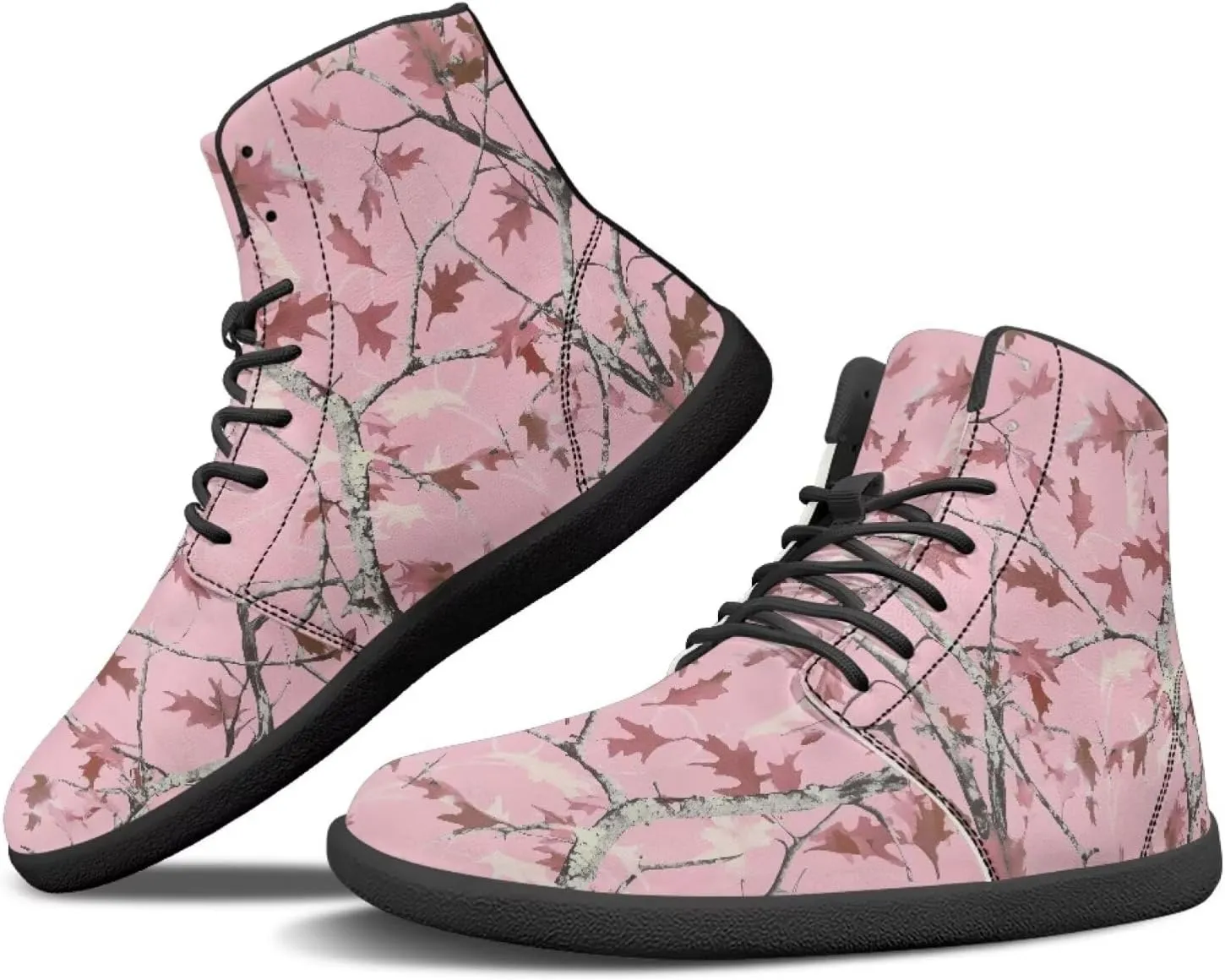 Howilath Marble Print High Top Sneakers for Men Wide Toe Barefoot Shoes Waterproof Running Cross Training Shoe