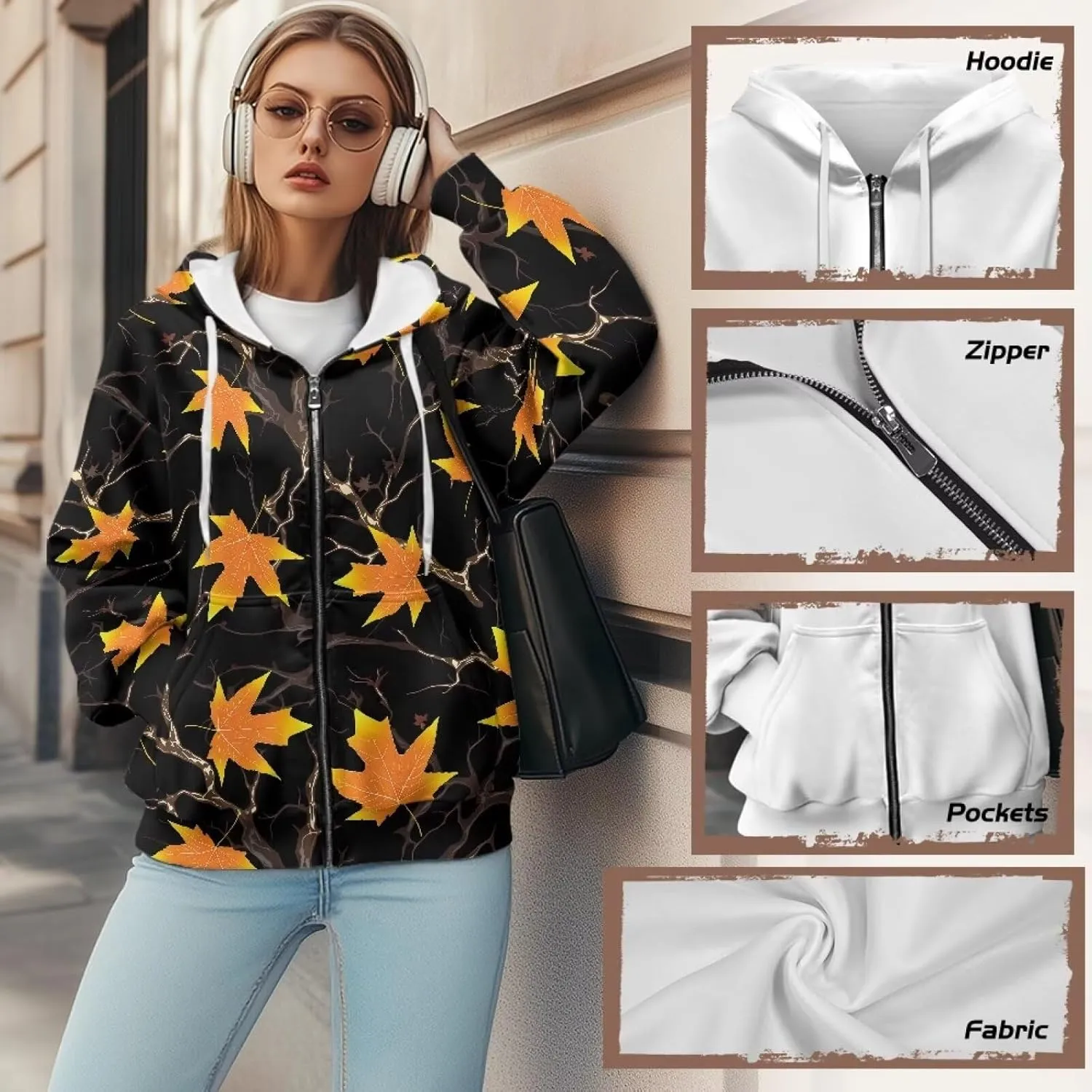 Irisjudy Roaring Tiger Women Casual Full Zip Up Hoodie Native Tribal Oversized Hoodies Purple Skull Y2K Relaxed Sweatshirts