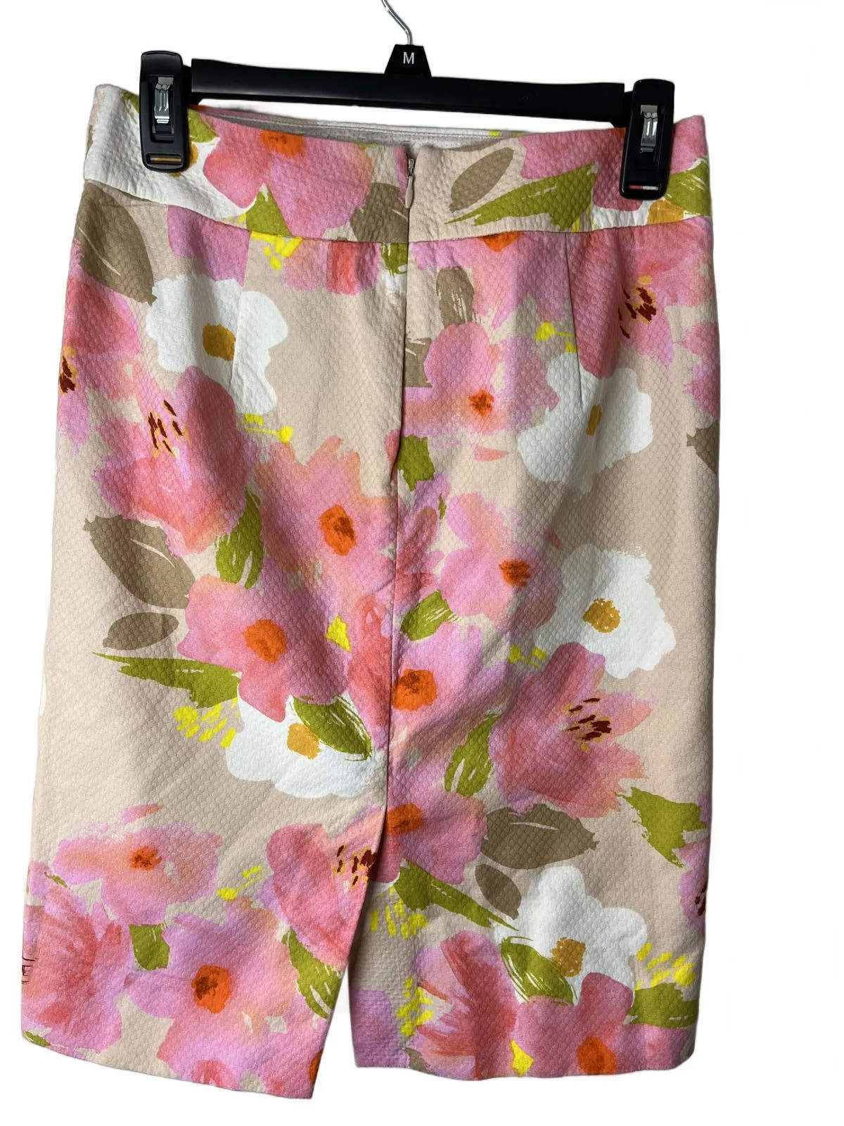 J. Crew Pink, Green, White Floral Print Skirt Size 2 Lined - Elegant and Chic