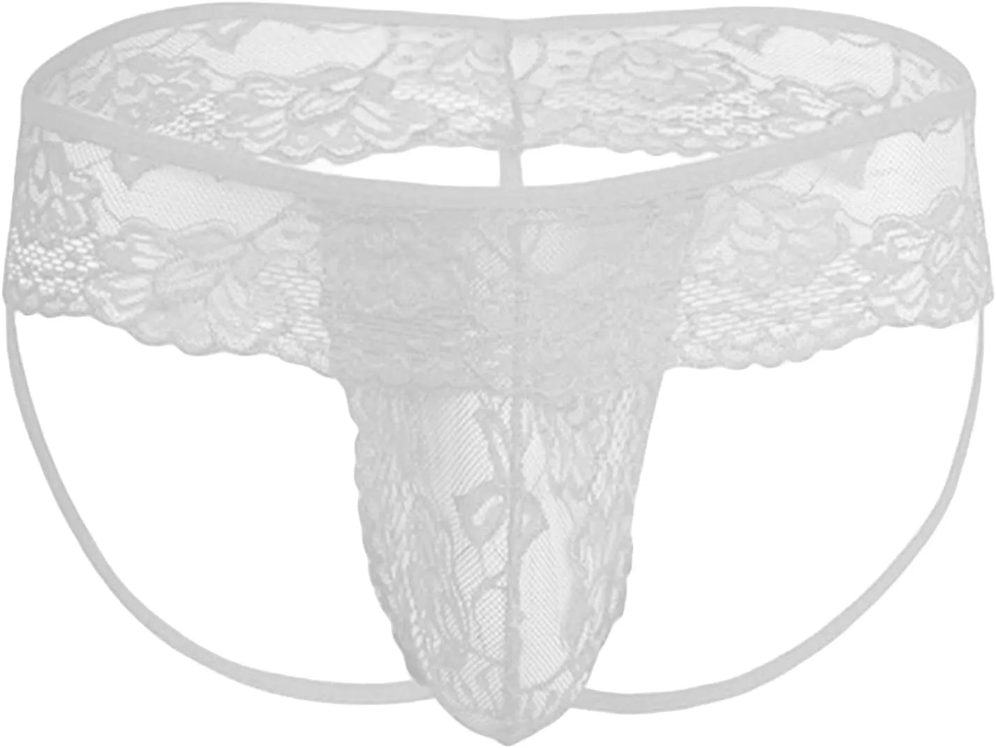 JEShifangjiusu Men'S Lace G-String Floral Underwear Mesh Thongs Bikini Briefs Panties Sexy Sheer Bikini Sissy Thong Briefs