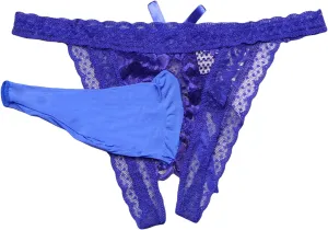 JEShifangjiusu Mens Lace Thong Underwear Low Waist Panties Mesh G-String Briefs Sexy See Through Lace Bulge Pouch Brief