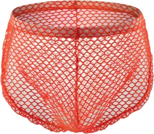 JEShifangjiusu Men's Sexy Mesh Boxer Briefs Underwear See-Through Fishnet Lingerie Low Waist Funny Buckled Pouch Trunks