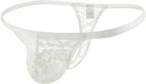 JEShifangjiusu Mens Sissy Lace Panties Hollow Floral Low Waist Boxer Briefs Underwear Sheer See Thru Bikini Underpant