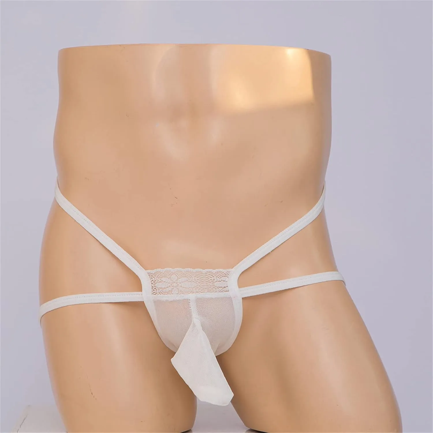 JEShifangjiusu Men'S Thongs Sexy Lace G-String T-Back See Through Bikini Briefs Floral Sissy Pouch Lingerie Underwear