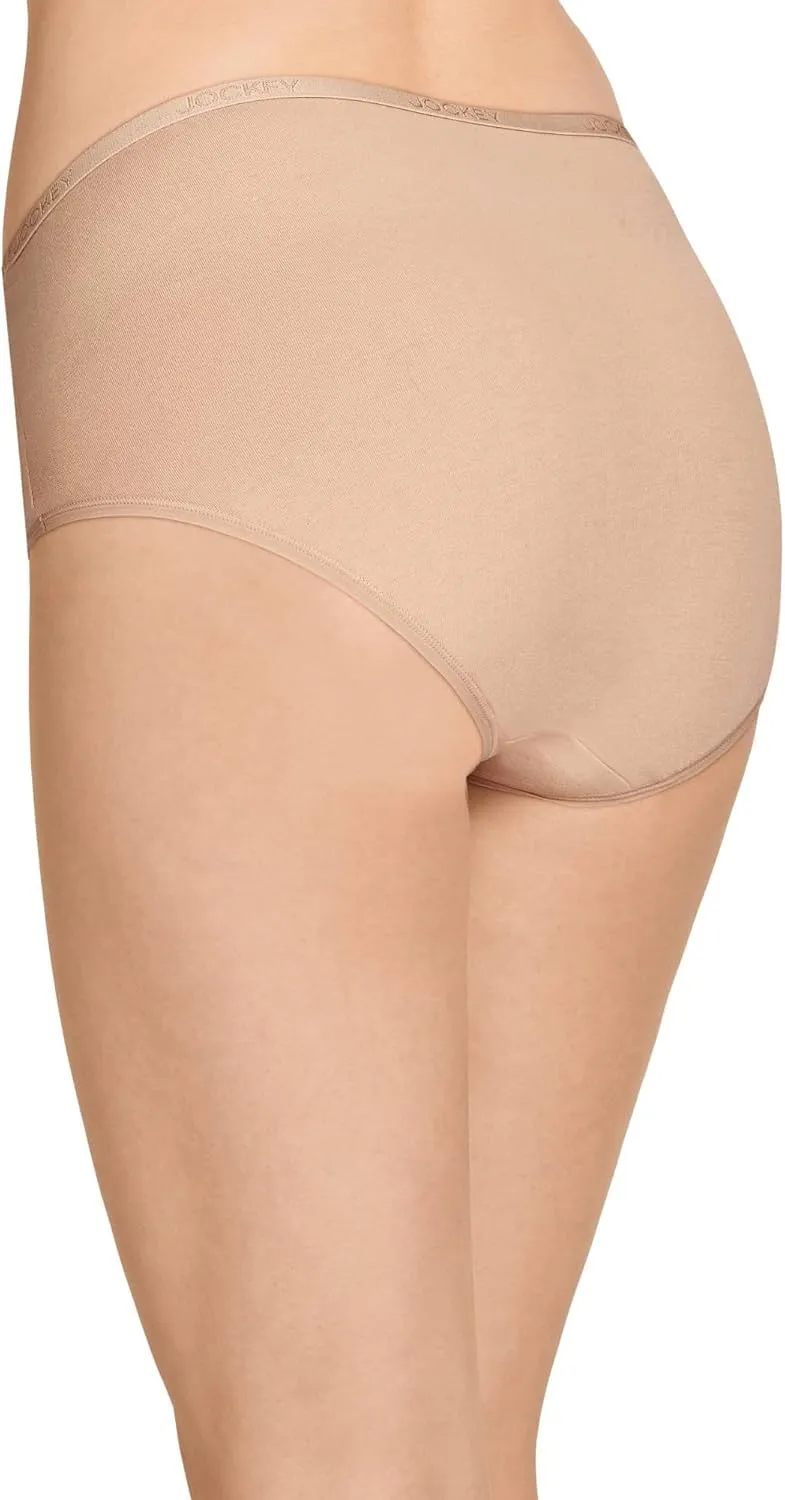 Jockey Women's Underwear Organic Cotton Stretch Logo Modern Brief - 3 Pack