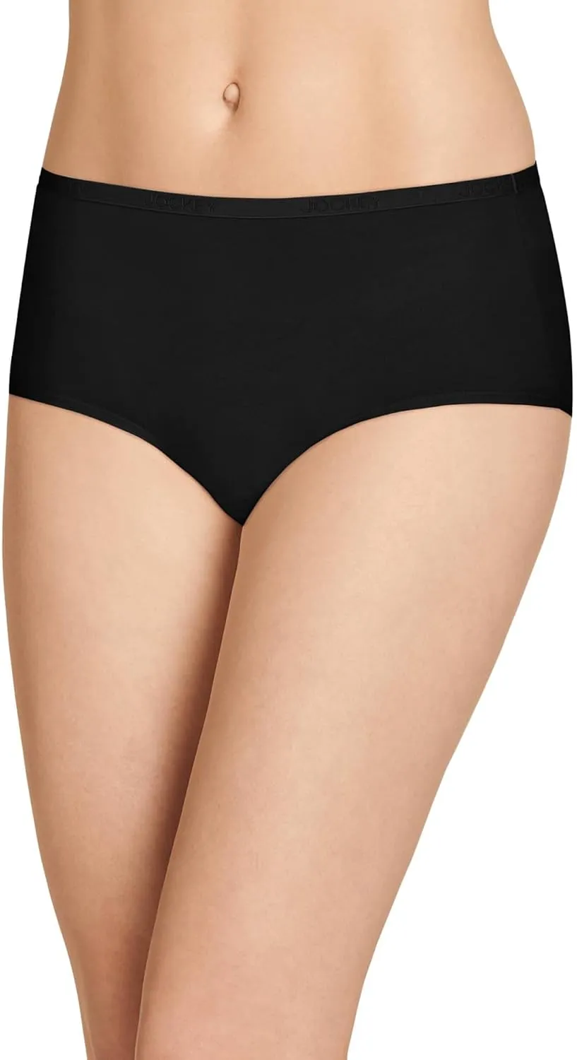 Jockey Women's Underwear Organic Cotton Stretch Logo Modern Brief - 3 Pack