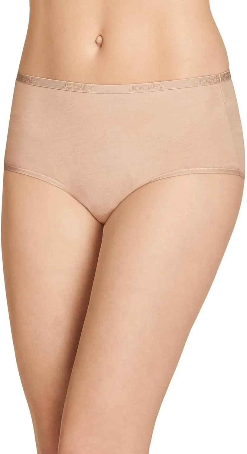 Jockey Women's Underwear Organic Cotton Stretch Logo Modern Brief - 3 Pack