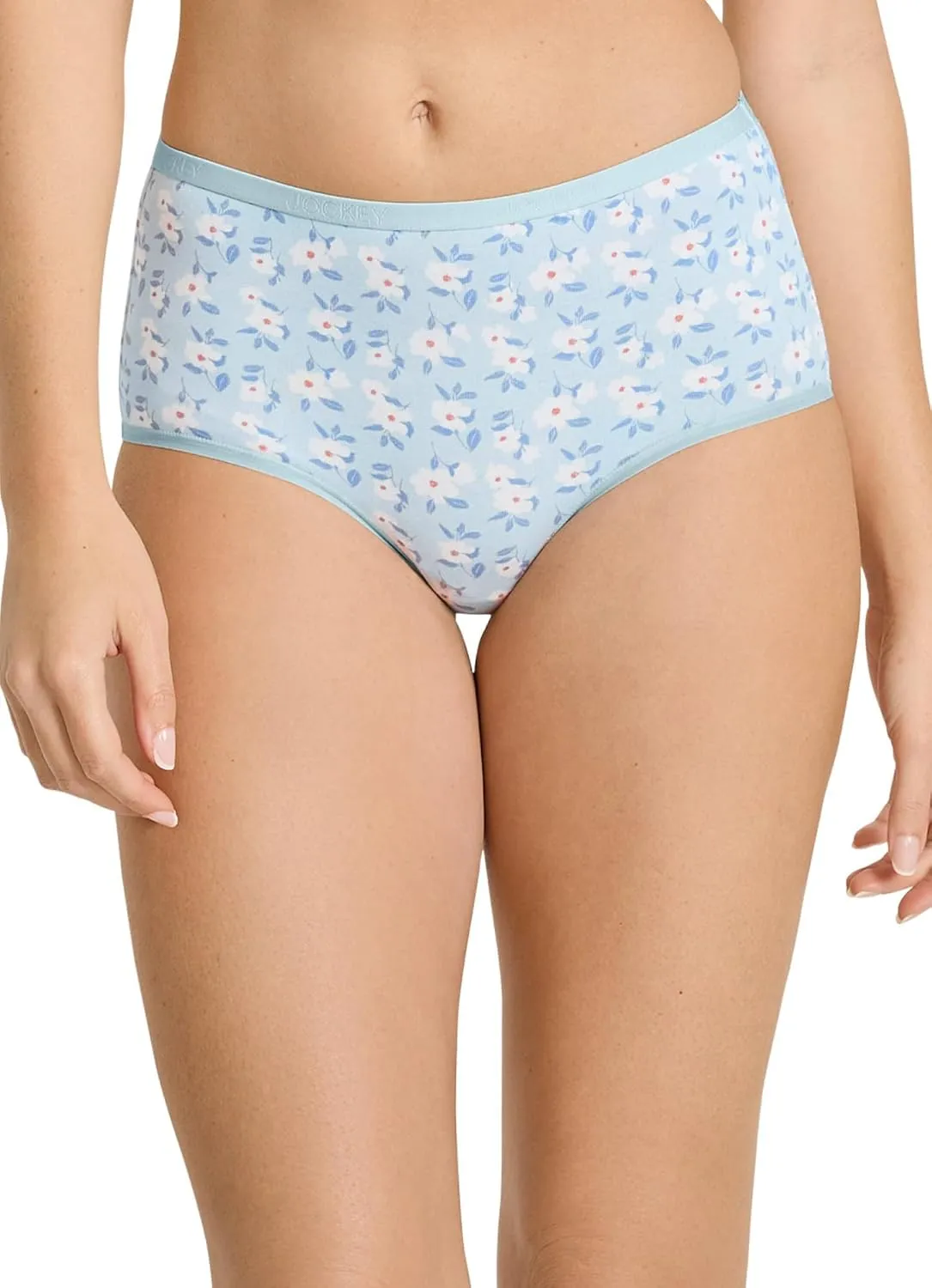 Jockey Women's Underwear Organic Cotton Stretch Logo Modern Brief - 3 Pack