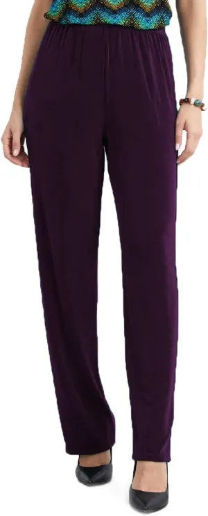 Jostar Women's Elastic Waist Pants  Pull On Acetate Non Iron Stretch Straight Leg Relaxed Fit Basic Trouser